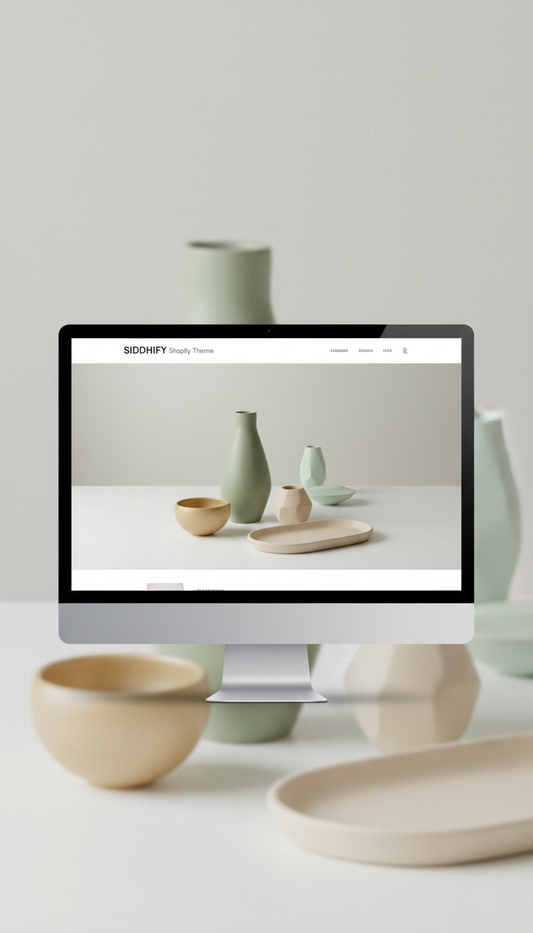 Desktop Shopify Theme with 3D Logo Layering